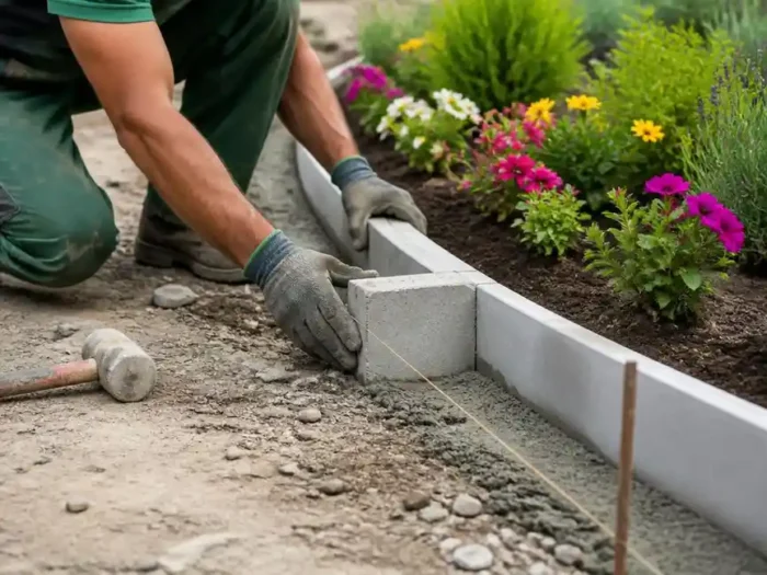 Come posare un cordolo di cemento per giardino perfetto