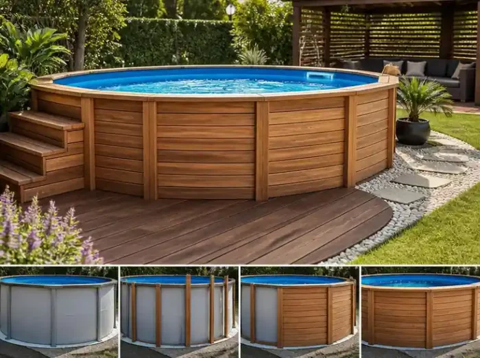 Come rivestire in legno una piscina fuori terra per il design
