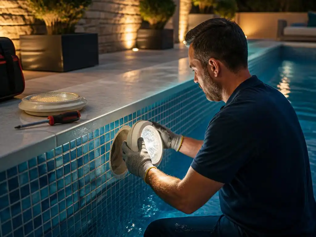 Come sostituire in sicurezza i fari per piscina guasti