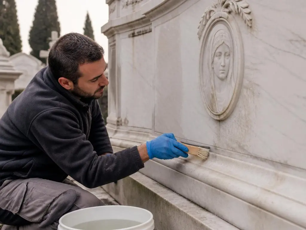 Guida completa al ripristino professionale di lapidi in marmo bianco