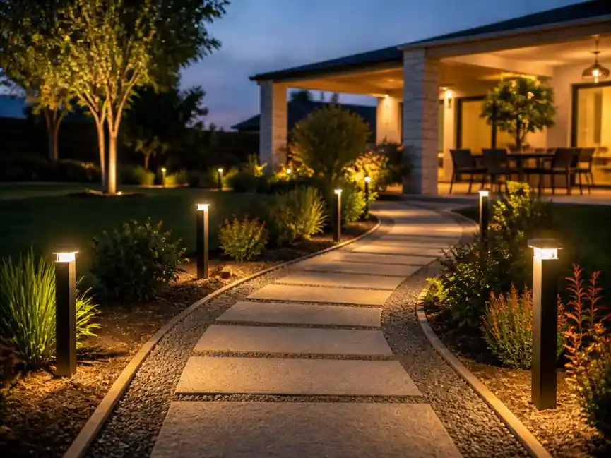 Illuminare i sentieri del giardino con eleganti paletti luminosi