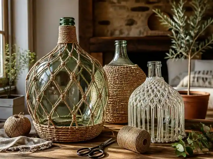 Guida creativa su come decorare una damigiana di vetro