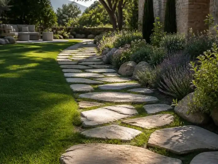 Idee creative per un elegante camminamento in pietra per giardino
