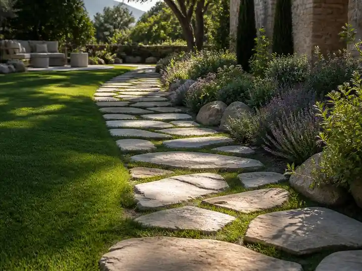 Idee creative per un elegante camminamento in pietra per giardino